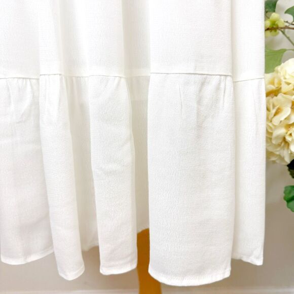 PINCH | ruffled tea length white dress | new nwt | large - Picture 4 of 12